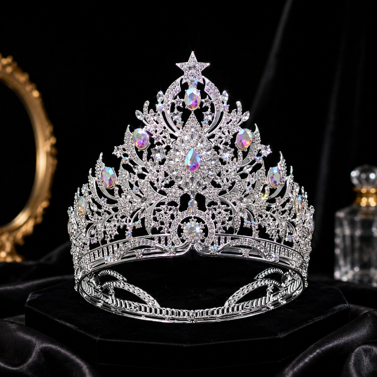 2026 nueva fábrica transfronteriza venta directa europea y americana elegante temperamento concurso de belleza boda corona corona corona de etapa de novia