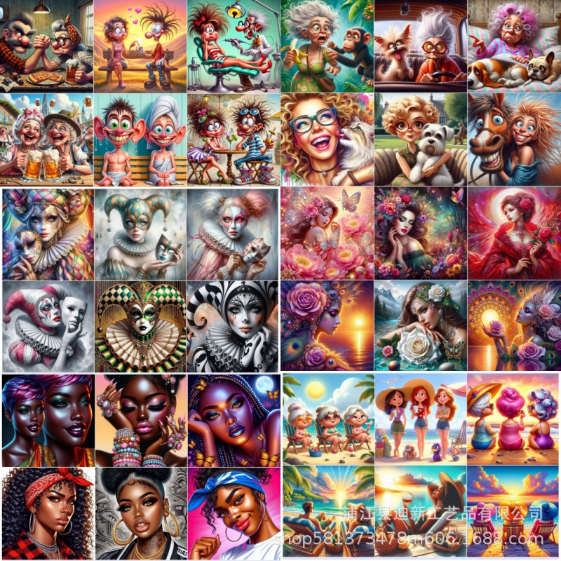 跨境厂家直销新款钻石画  手工DIY 5D圆钻满钻设计客厅卧室装饰画