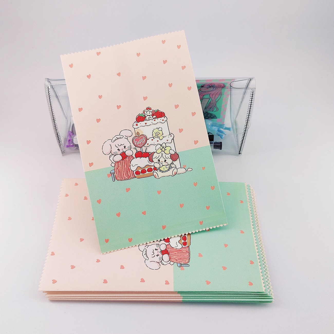 Estilo coreano japonés ins estilo Mikko lindo regalo bolsa de papel misceláneas bolsa de almacenamiento al por mayor embalaje de película material de columpio