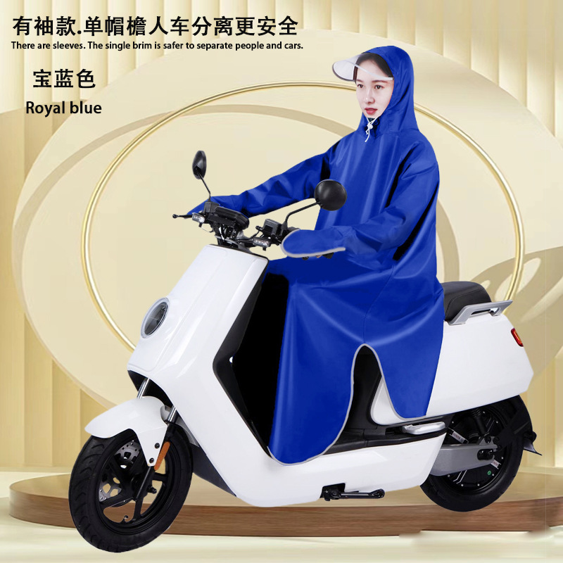 Impermeable con mangas bicicleta poncho coche eléctrico hombres y de las mujeres montar impermeable solo adulto más tamaño cuerpo completo moda