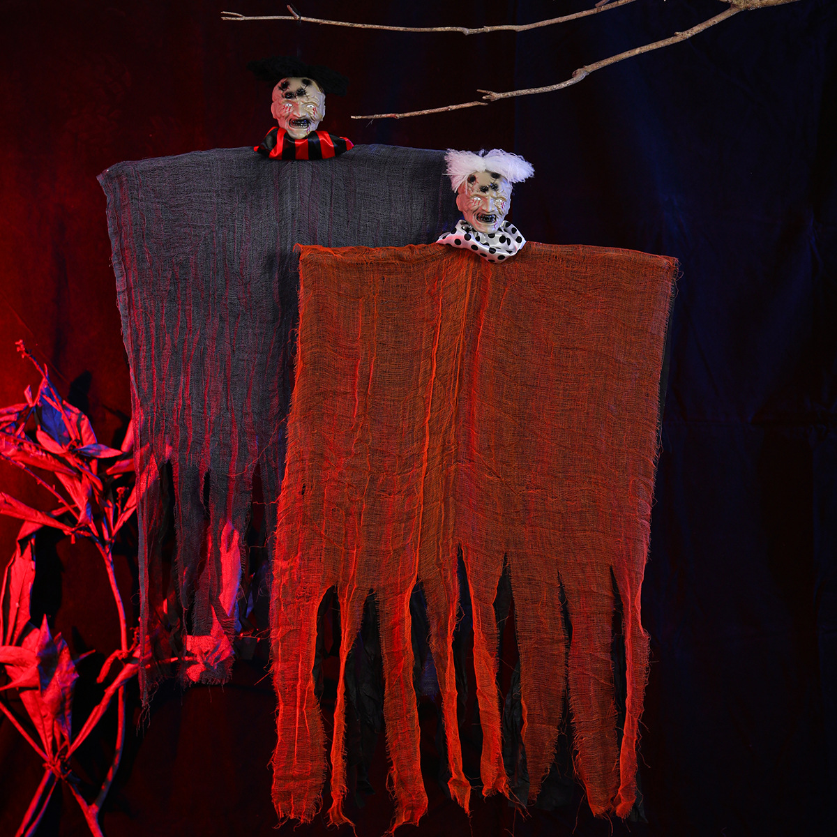 Accesorios de decoración de Halloween transfronterizos con capucha, fantasma colgante, casa encantada, habitación secreta, fiesta del festival de fantasmas, colgante de diablillo complicado
