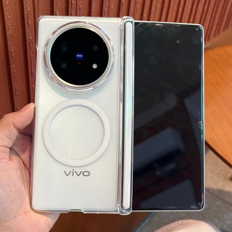 适用vivoxfold5手机壳折叠屏高透超薄xfold5磁吸护轴硬壳保护套|undefined