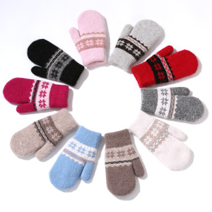 Winter Children's Gloves Christmas Festive New Year Team Event Gifts Cross-border Warm Knitted Gloves