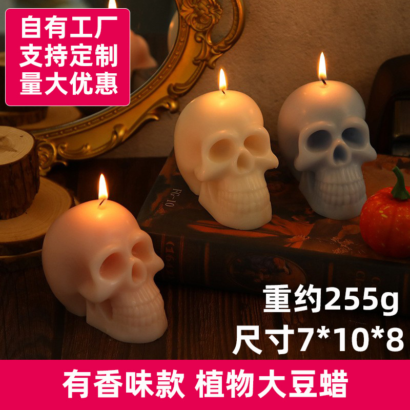 Halloween skull candle decoration ghost festival party decoration props haunted house horror atmosphere candle decoration