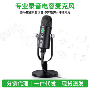 USB Condenser Microphone Computer Game E-Sports Voice Noise Reduction Microphone Mobile Phone Dubbing Recording E-Sports Dedicated
