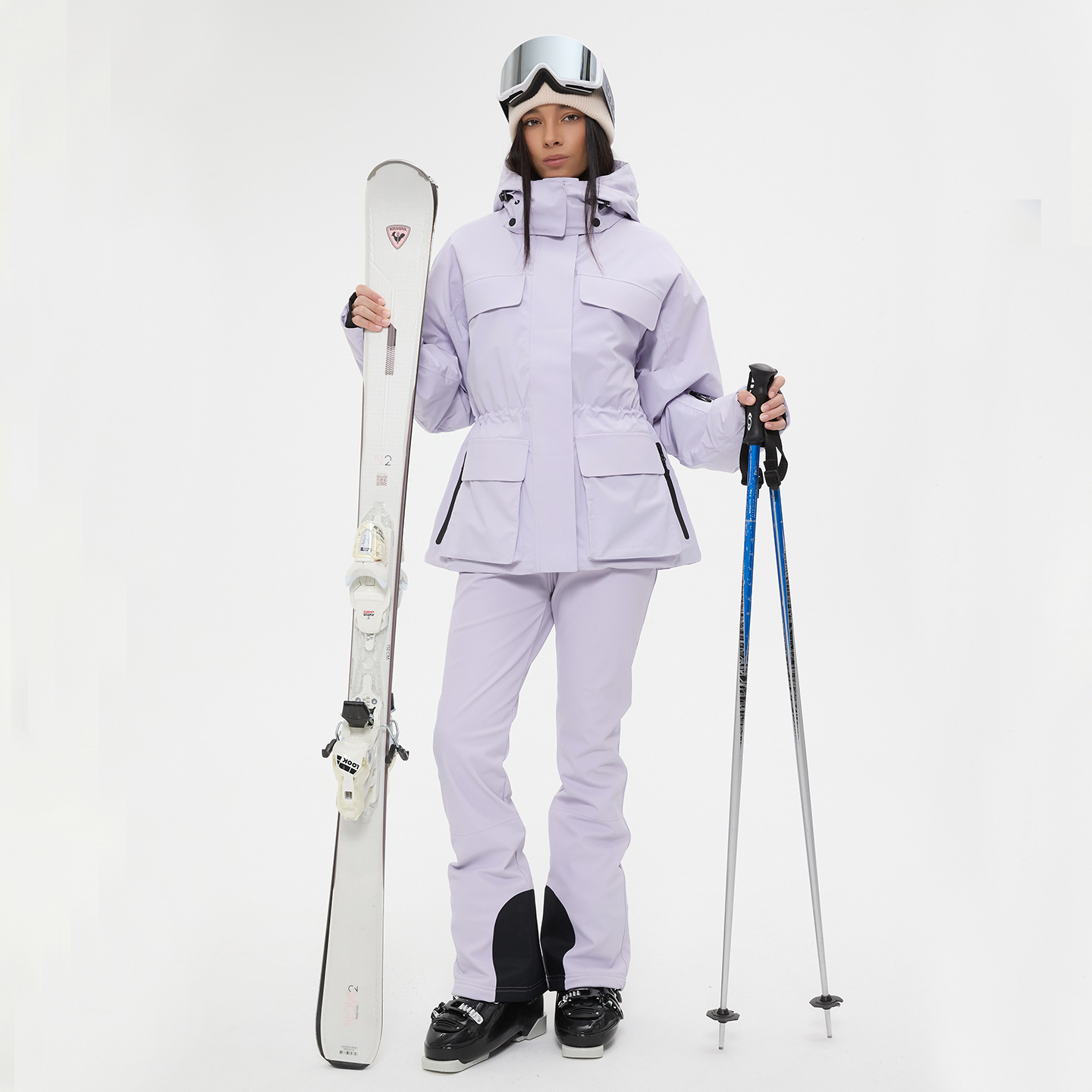 滑雪服女款套装修身单双板防水夹棉保暖3L专业雪服 跨境电商 可定