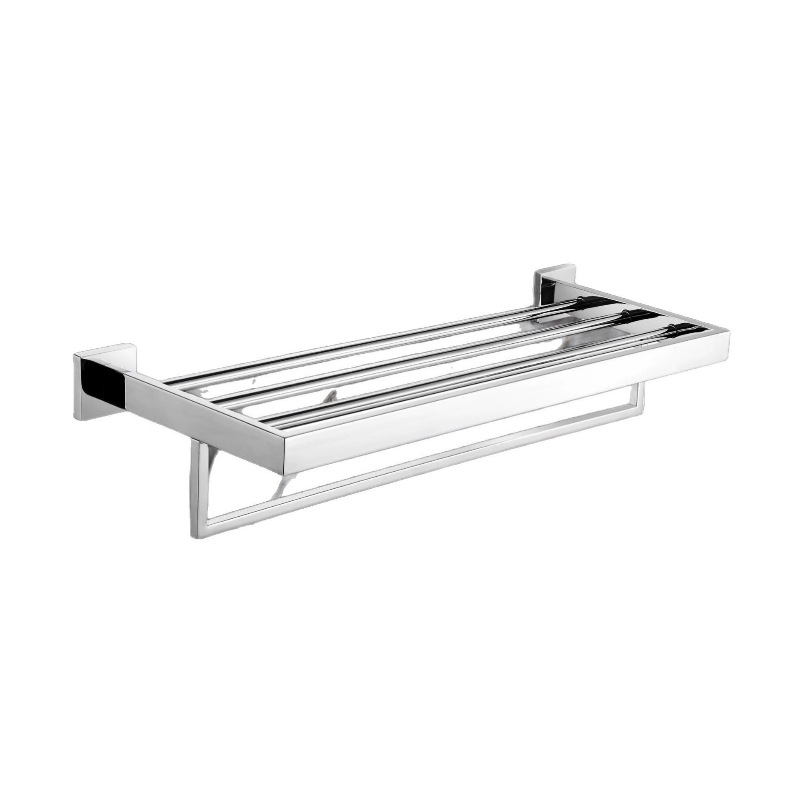 Kaiping manufacturer 304 stainless steel bathroom sanitary accessories square base mirror baidu towel rack 57000 foreign trade export
