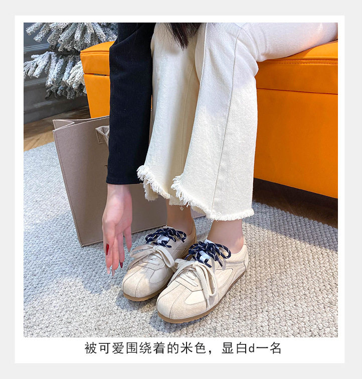 Giày thể thao nữ cỡ lớn lót lông giữ ấm, kiểu dáng thường ngày, dây buộc, cổ thấp — Màu kaki, Màu mơ, Màu vàng chi tiết 11