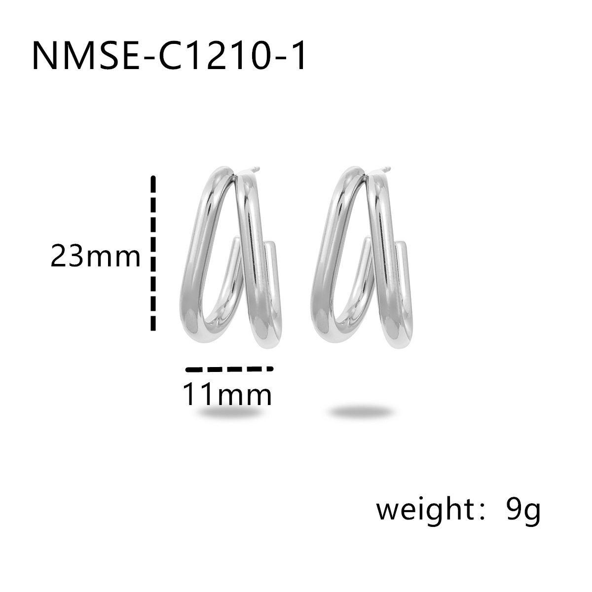 PVD Coated Gold Plating Process 1 Pair Simple Style Heart Shape Mixed Metal 304 Stainless Steel 18K Gold Plated Drop Earrings Ear Studs