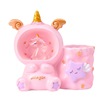 Fuchsia pens holder, ceiling light for elementary school students, table storage system, jewelry, resin, new collection, unicorn