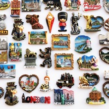 世界各地旅游纪念风景磁铁冰箱贴树脂手绘工艺品磁贴时尚家居装饰