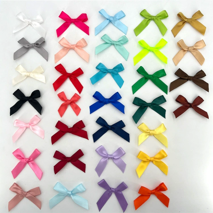 1 см полиэфирная лента маленькие аксессуары для бантов Полуфабрикаты аксессуары для волос DIY рука трехточечный ручной бант оптом