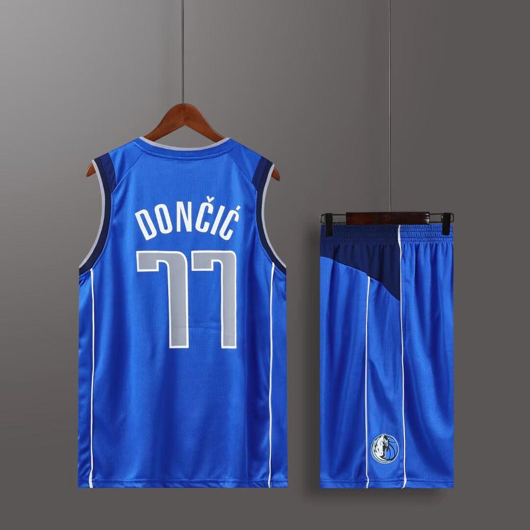 Lone Ranger Mavericks No. 77 Donchic Basketball Suit Men's Competition Training Team Jersey L-5XL