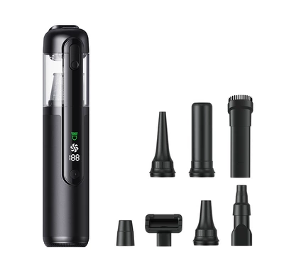 Green Light Dust Display Car Handheld Vacuum Cleaner Car-Specific Wireless Large Suction Small Portable Car Vacuum Cleaner (Tozsoranlar) - textured-black-green-light-shows-dust-mites-16000-pa-suction-power-suction-blowing-pumping-charging-lighting