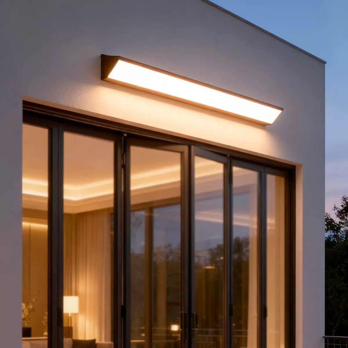 太阳能长条壁灯别墅院子过道庭院门口灯室外防水阳台超亮墙壁挂灯