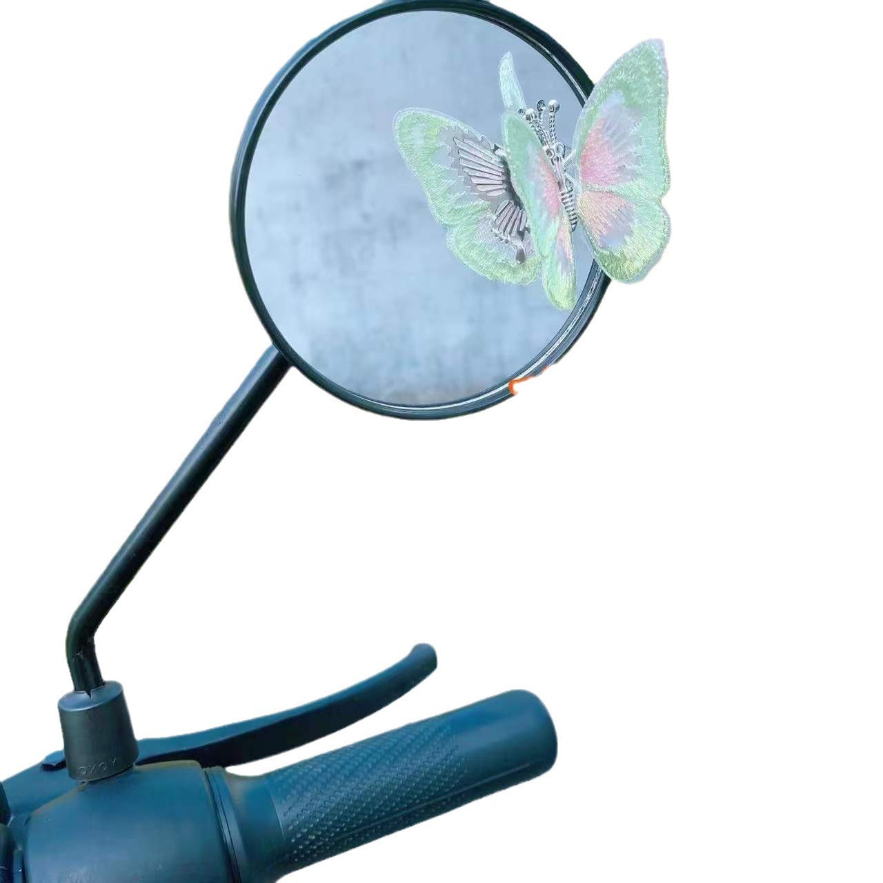 Mariposa en movimiento batería eléctrica coche espejo retrovisor decoración universal pequeño serie motocicleta de tres ruedas lindo