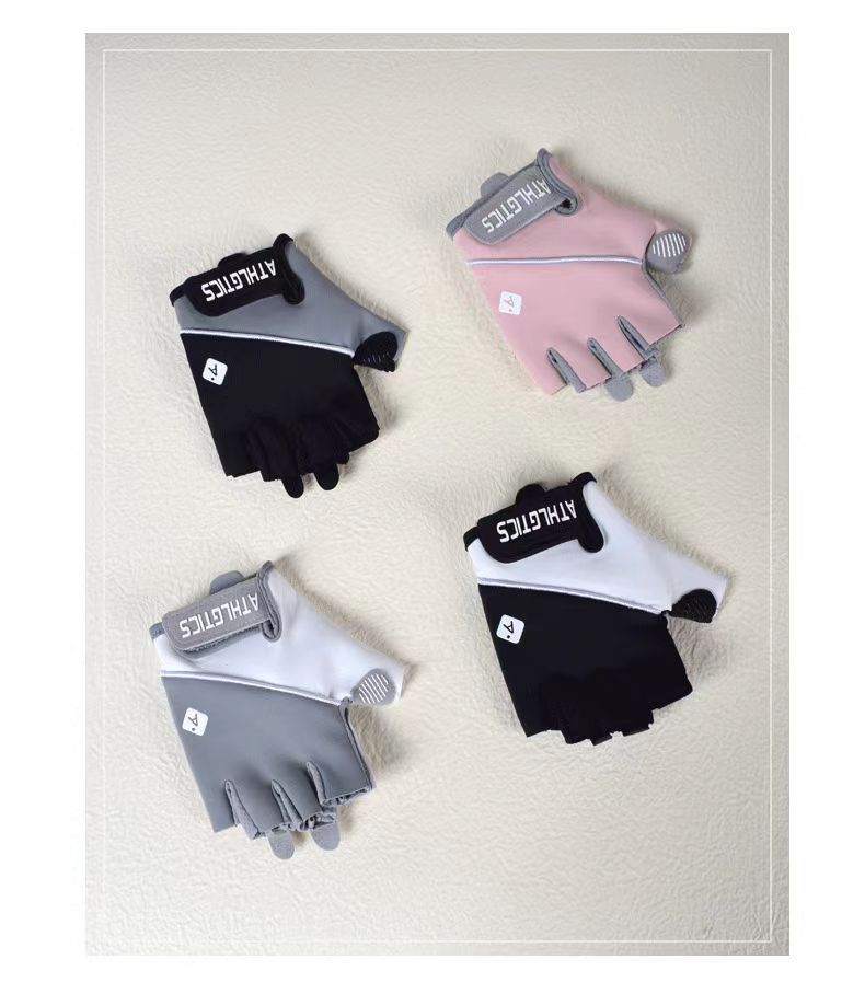 Unisex Sports Fitness Gloves, Non Slip, Air Cushion, Shock Absorbing, Half-finger, For Weightlifting, Yoga, Ice Silk, Breathable, Wear Resistant_desvips.com