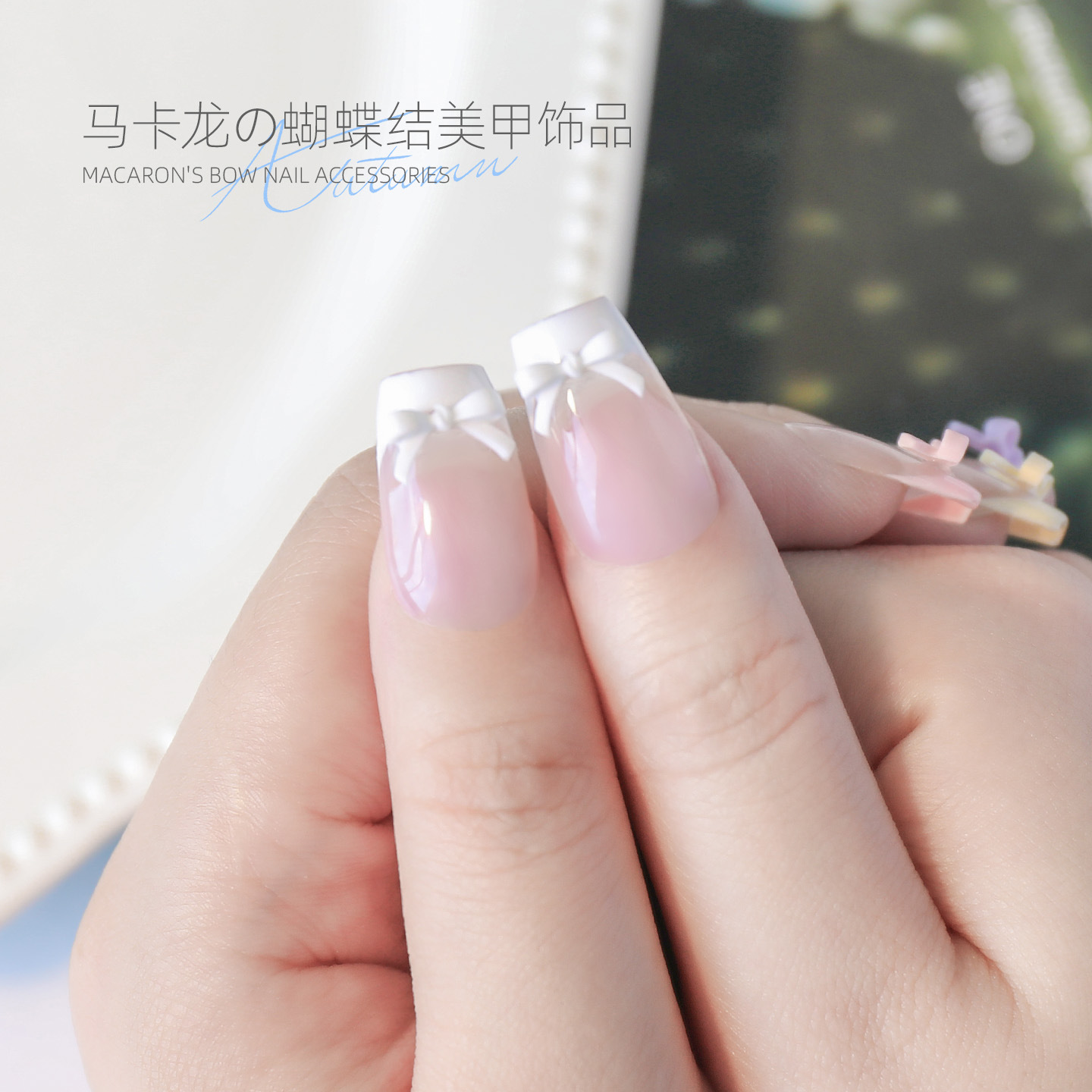 Macaron de estilo explosivo mini nail art bowknot joyería mezclada grande y pequeña resina simple accesorios de armadura al por mayor