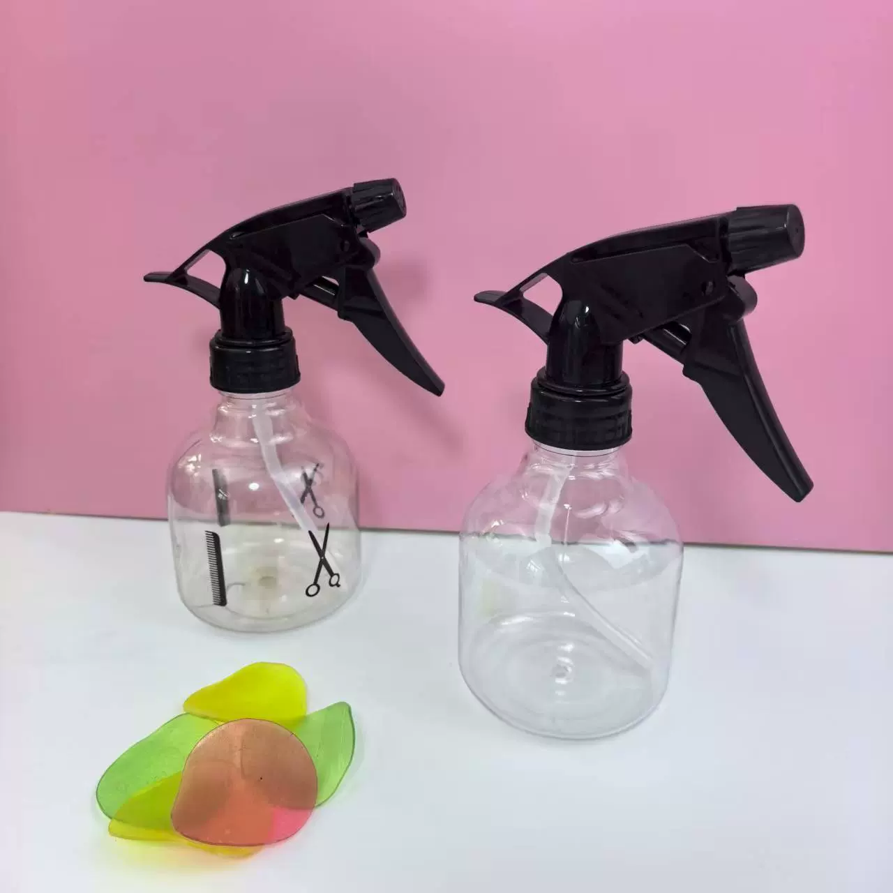 剪刀喷壶250ml透明喷水壶 美发专用按压喷水壶 小型喷雾器