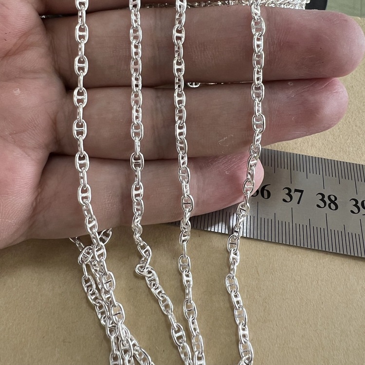 S925 cadena de perlas de plata esterlina cadena de productos semiacabados cadena de suéteres cadena de clavícula collar pulsera tobillera accesorios DIY hechos a mano