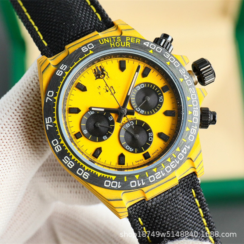 Cross-border Carbon Fiber Ditong Series Multifunctional Chronograph Men's Watch Automatic Mechanical Watch Luminous Waterproof Wrist