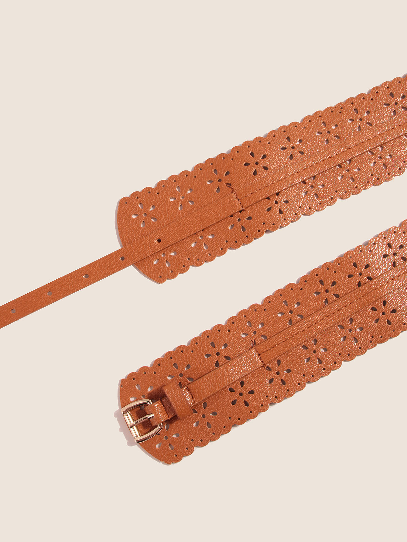 88g Weight Retro Flower Pu Leather Women's Leather Belts 1 Piece