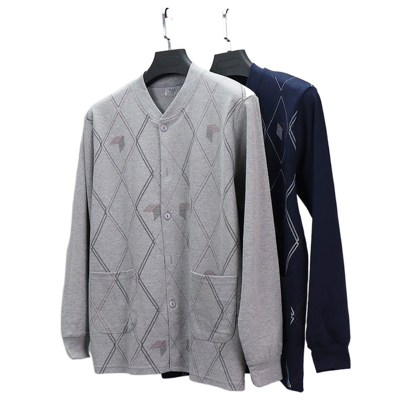 중년 및 노인 남성면 가디건 신작 오픈 가을 코트 대형 느슨한 깃털 열 속옷 봄 가을 겨울 아빠