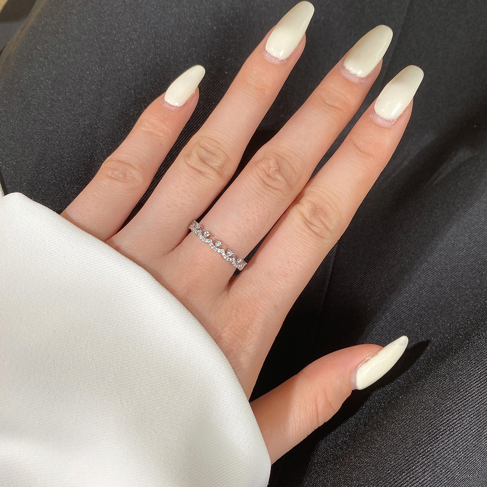 Fashion Geometric Sterling Silver Inlay Rhinestones Rings