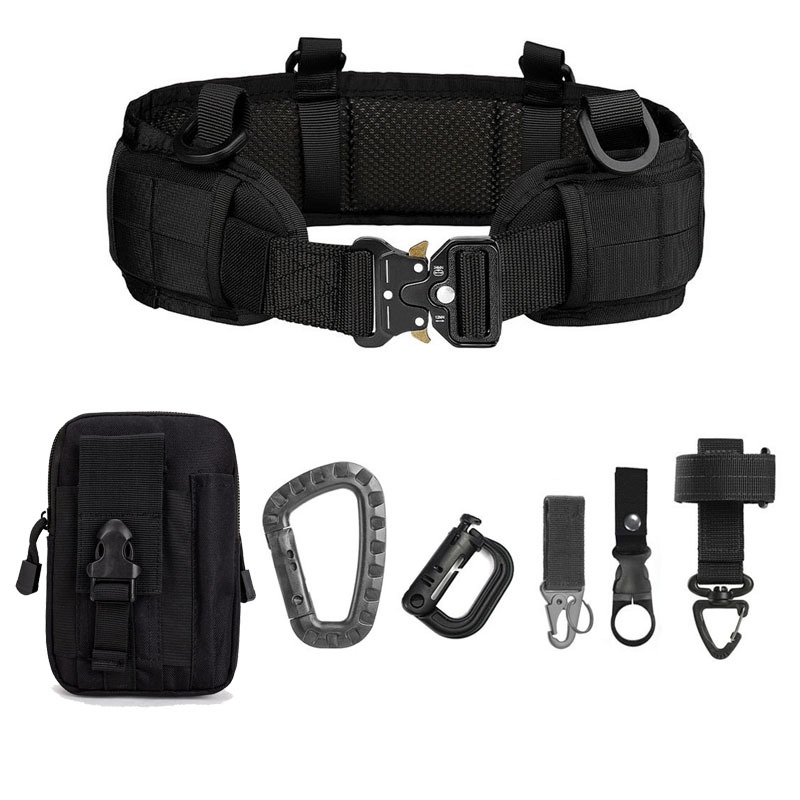 Cinturón táctico Molle para exteriores, para entrenamiento de CS en la vida real, cinturón multifuncional con múltiples combinaciones.
