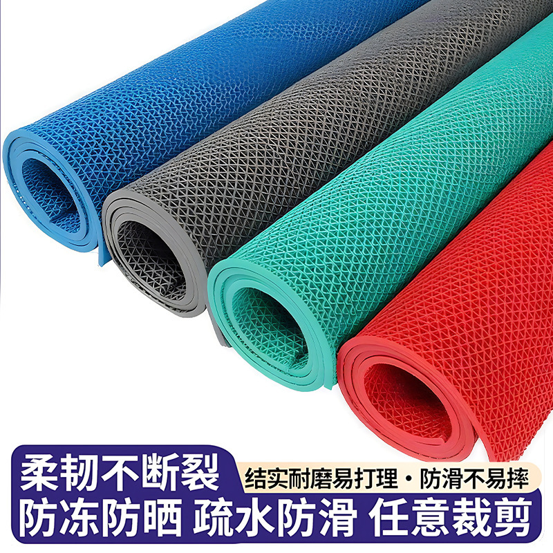 Anti-slip mat kitchen bathroom swimming pool toilet waterproof plastic floor mat pvc plastic carpet s hollow mesh floor mat