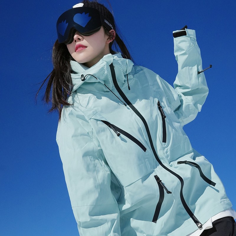 Traje de esquí impermeable 3L menos 30 ° más terciopelo engrosado para hombres y mujeres pantalones de esquí para parejas más chaqueta grasa