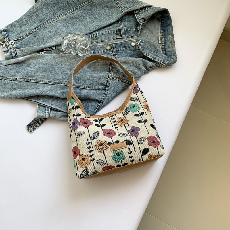 Modas pequeñas frescas de verano nuevas bolsas de tela de gran capacidad impresas casuales simples bolsas de bolsas