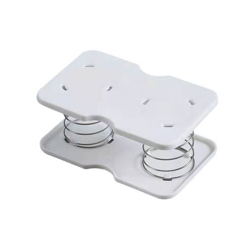 Spring bracket for tissue box, pull it all the way down to automatically lower the tissue box base with dual spring lift support.