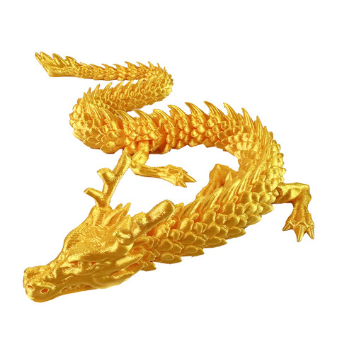 3D Printed Dragon with Articulated Joints, Chinese Dragon Creative Craft, Desk Model, Action Figure, Children's Toy