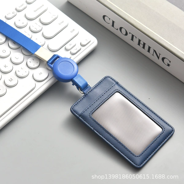 Blue vertical+telescopic lanyard