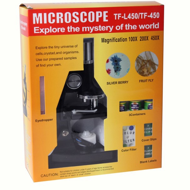 厂家直销光学450X学生显微镜儿童科普实验套装儿童礼物料