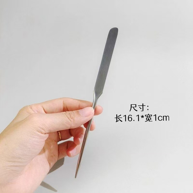 不锈钢粉底铲刮刀粉底液铲刮板刮勺多功能调和棒工具便携调色板|undefined
