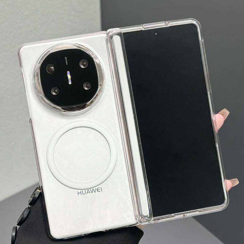 With Front Frame and Central Axis, Suitable for Huawei Matex5 Mobile Phone Case X6 Magnetic Honor Magicvs3Oppofindn5 Samsung W25 Transparent Zfold6Vivoxfold3 All-Inclusive X5 Anti-Fall 0 Zero Leakage