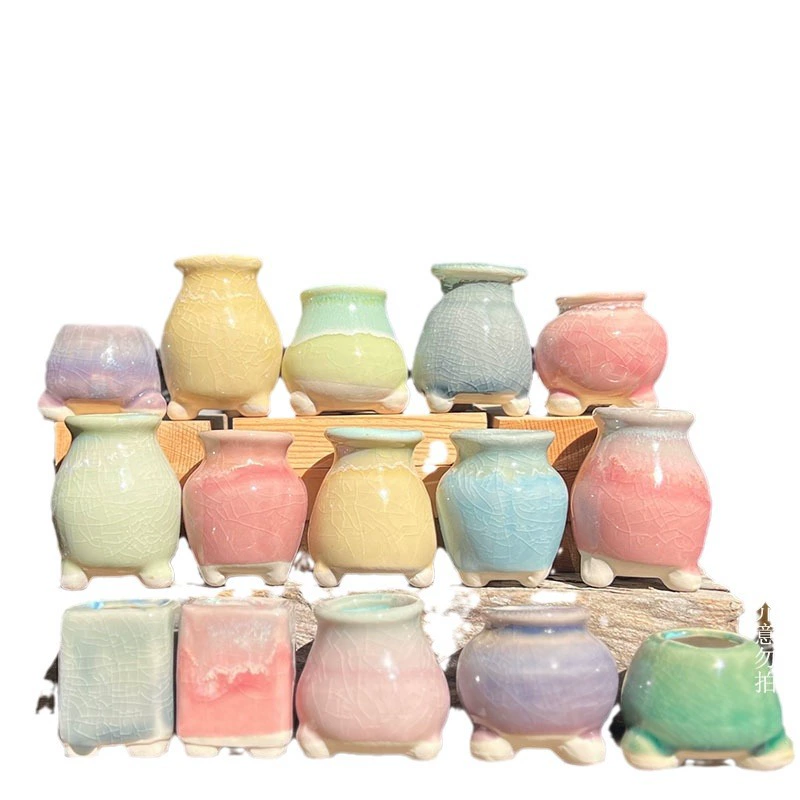 Новый горшок для пальца, многоразовый цветок with flowing glaze, белая почва, абсорбция воды, дышащий, питательный носовой и рассады, изящные маленькие горшки