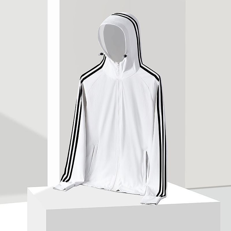 Foreign Trade Summer Skin Clothing Cross-Border Sun Protection Clothing for Men, Anti-Uv Three Stripes Couple Sports Outdoor Fishing Clothing for Women