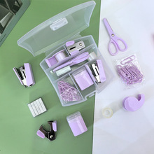 厂家定制创意可爱马卡龙学生学习文具便捷式办公迷你文具套装