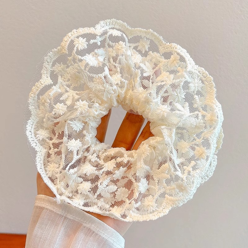 Colección de anillo de cabello lindo de intestino grande de verano de cola de caballo de cabeza de cuerda de flor de cabeza de niña universitaria estilo de alto valor de belleza joyería de cabello