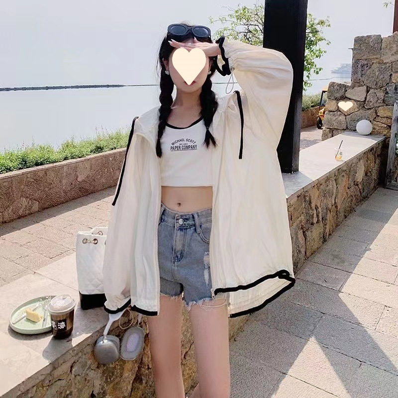 Fashionable summer sun protection clothing with hood
