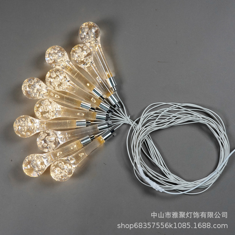 Fabricante directo para props de boda acrílico 10 lámparas de gota de agua luminosas para decorar la ventana del escenario del auditorio del hotel image 4
