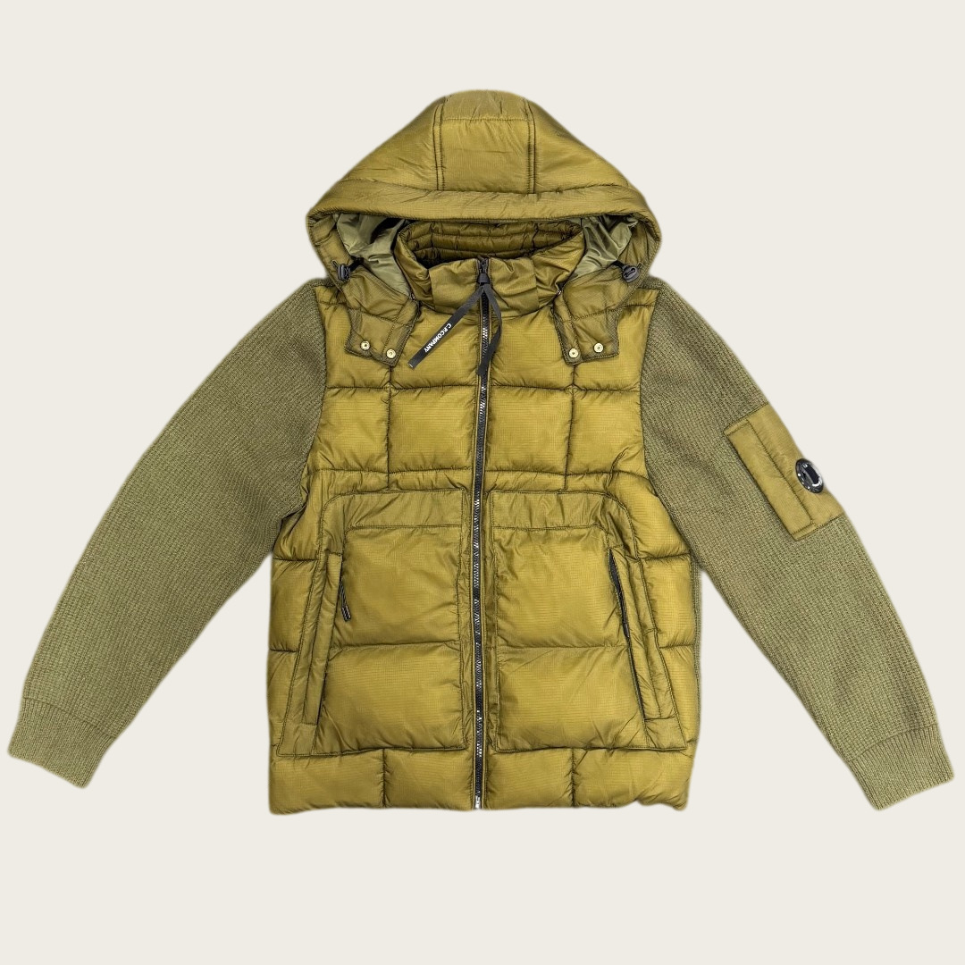 CP's new white sweater patchwork cotton coat, warm hooded jacket, thickened high-end casual style