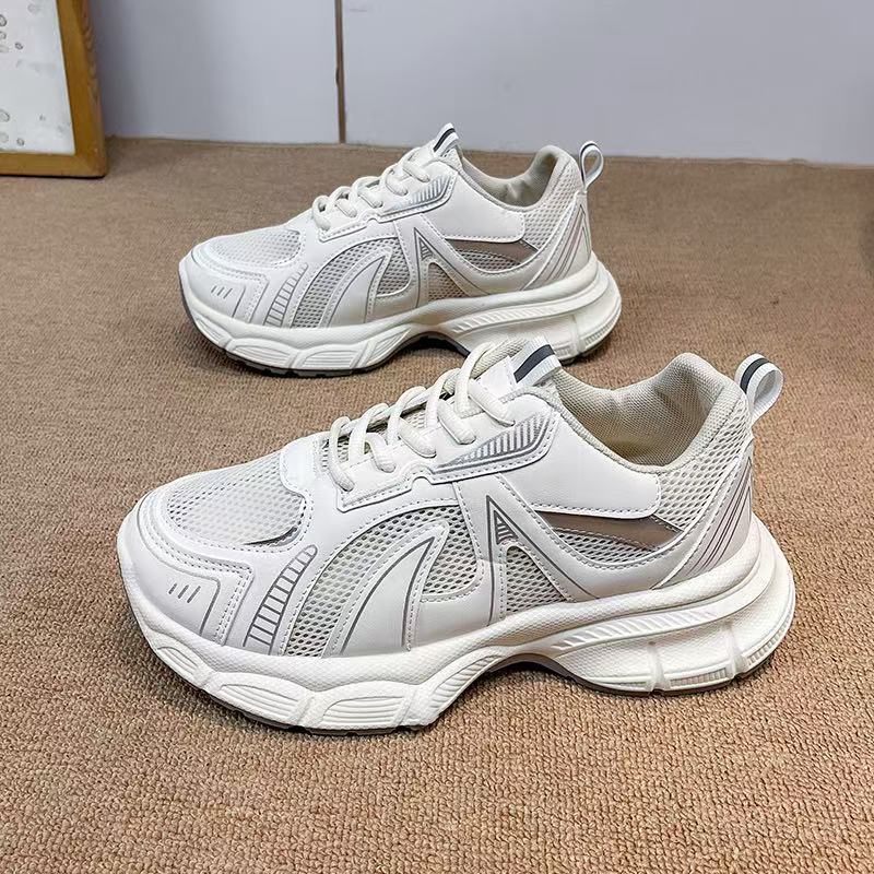 Damen Freizeitschuhe Mit Mesh Und Dicker Sohle Als Plateau Sneaker_voghion.com