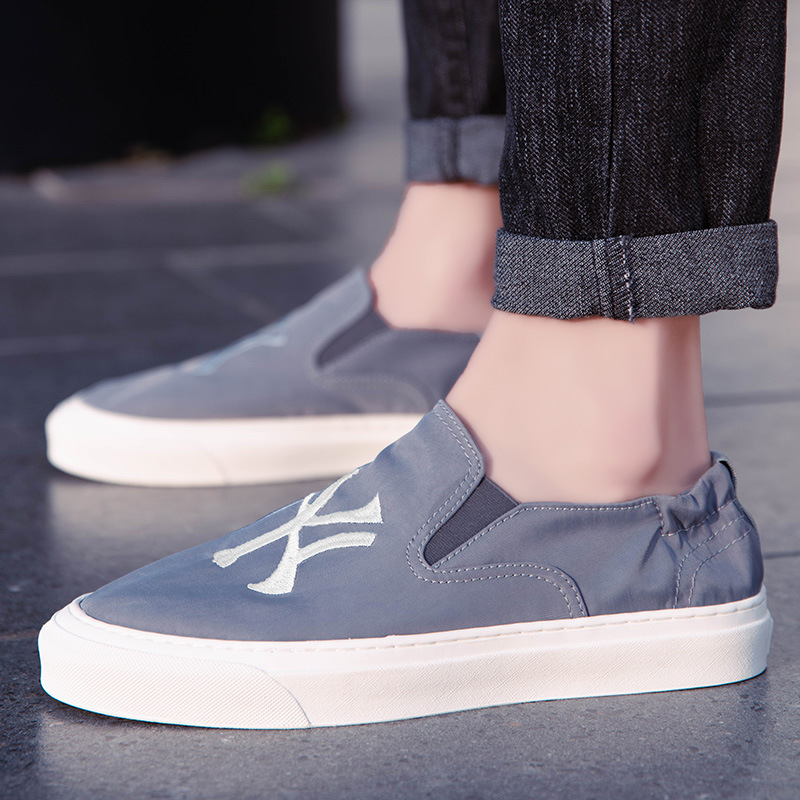 2021新款夏季透气老北京布鞋男士休闲帆布懒人耐磨一脚蹬冰丝布鞋|ru