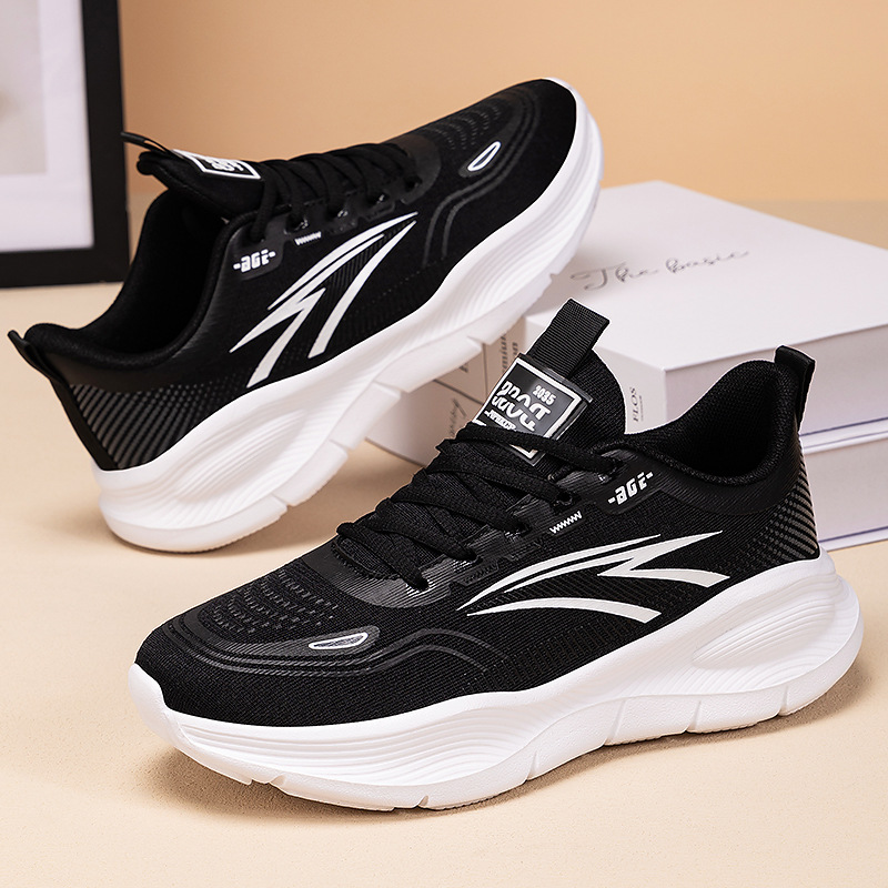 Zapatos de mujer, suela suave, pies no cansados, nuevos zapatos para correr transfronterizos de todo fósforo, zapatos deportivos de suela gruesa, zapatos casuales tejidos voladores transpirables