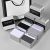 Men's small edge gradient horse mouth four strips (black + light gray + white + dark gray)