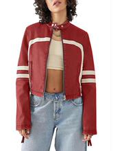 T 53374 Women's PU Leather Jacket ײɫƴ��Ƥ�� �W���羳